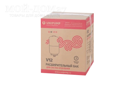 Расширительный бак мембранного типа 12 л. | Мой-Дом27 | Назначение: для систем отопления дома и квартиры <br>
 Объем, л: 12<br>
 Максимальное рабочее давление, бар: 6 <br>
 Максимальная рабочая температура, С: 100&nbsp;<br>
 Диаметр подключения, дюйм: 1<br>